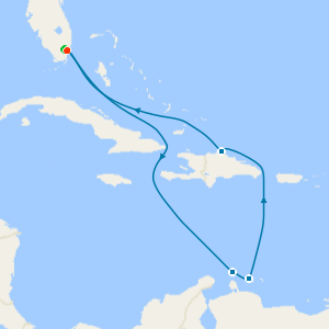 Southern Caribbean from Miami with 1nt Stay