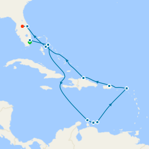 Southern Caribbean with Miami Beach & Orlando Stays