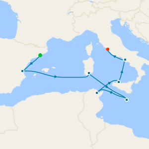 Western Mediterranean from Barcelona to Rome
