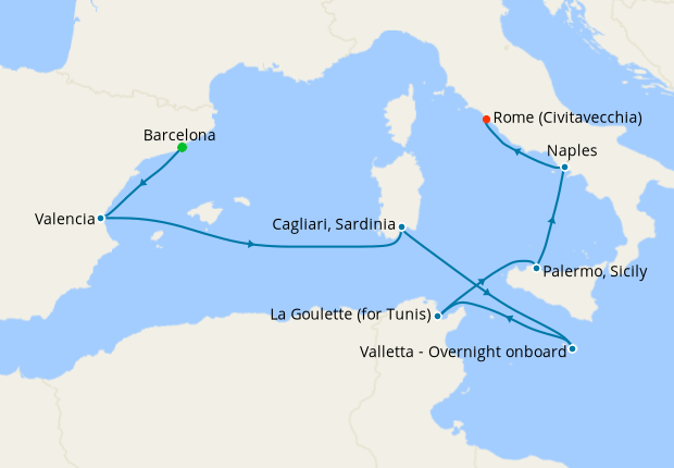 Cruise Itinerary Map