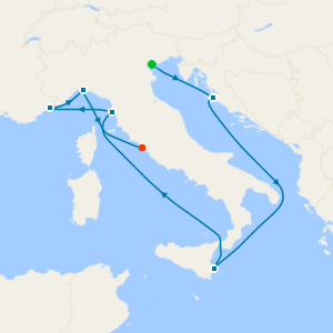 Venice, Nice & Menton Carnival from Fusina (Venice) to Rome