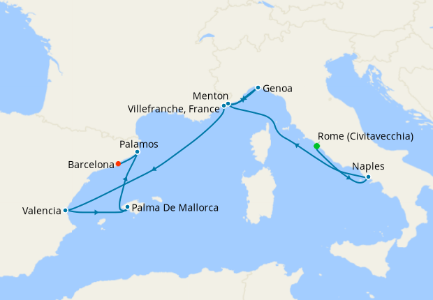 Cruise Itinerary Map