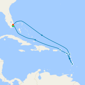 Antigua, St. Lucia, St. Kitts & St. Thomas with Miami Beach Stay