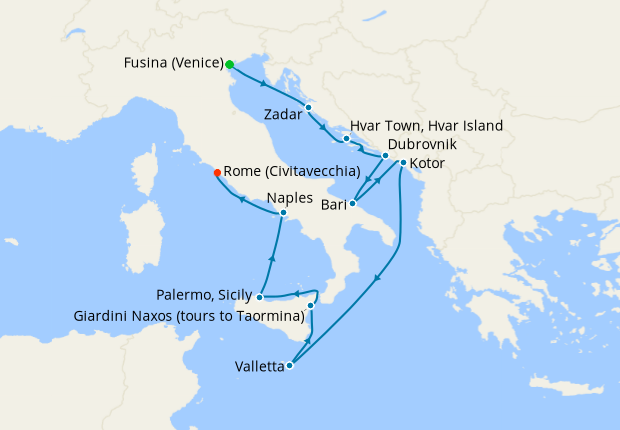 Cruise Itinerary Map