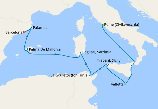 Cruise Itinerary Map