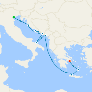 Adriatic Sea & Greek Isles from Fusina (Venice)