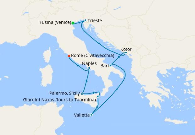 Cruise Itinerary Map