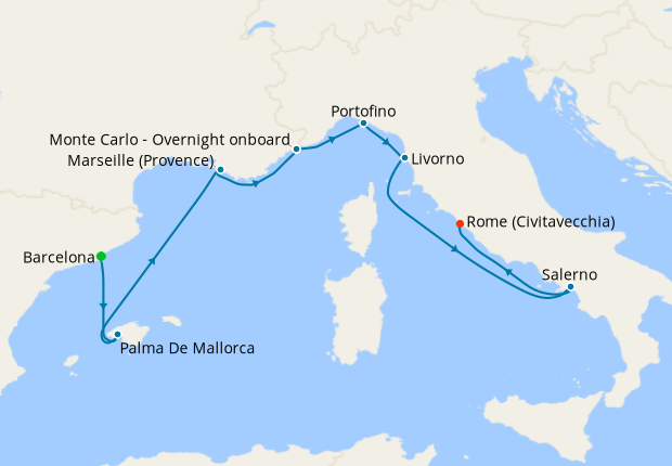 Cruise Itinerary Map