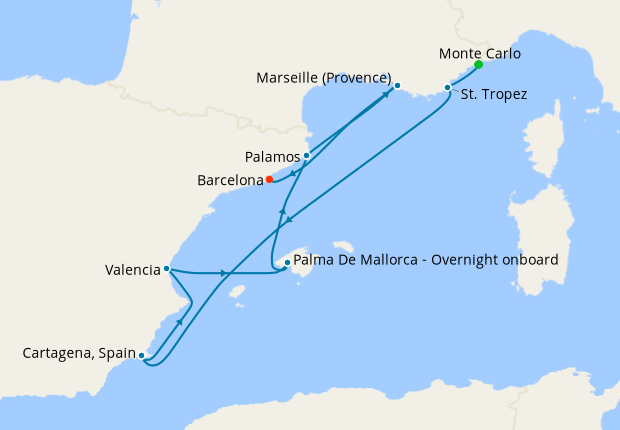 Cruise Itinerary Map