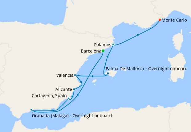 Cruise Itinerary Map