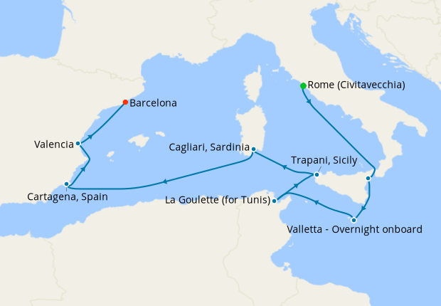 Cruise Itinerary Map
