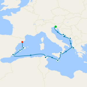 Adriatic to the Balearics from Trieste