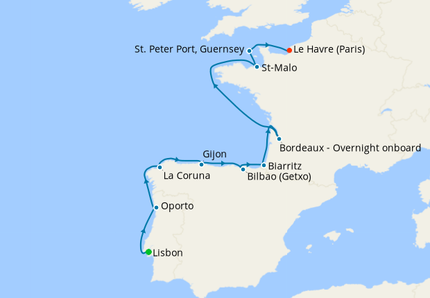 Cruise Itinerary Map