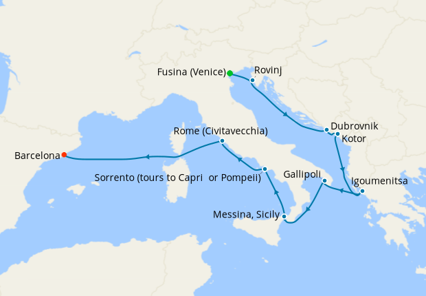 Cruise Itinerary Map