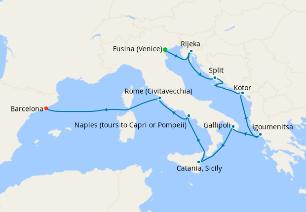 Cruise Itinerary Map