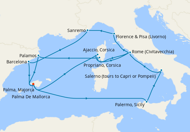Cruise Itinerary Map
