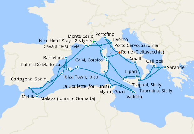 Cruise Itinerary Map