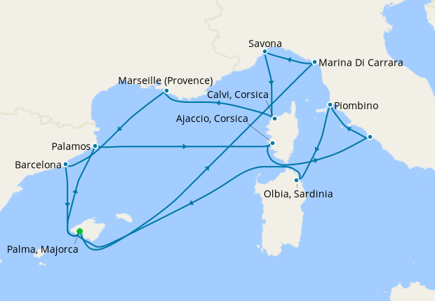 Cruise Itinerary Map