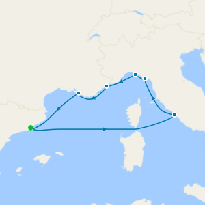 Italian Riviera & France from Barcelona