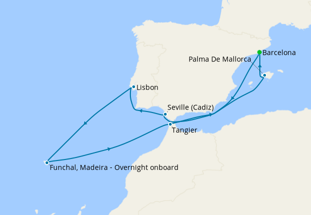 Map of the cruise map