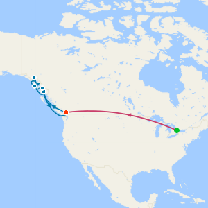 Toronto, Niagara Falls & Native Lands of Alaska from Vancouver with Stays