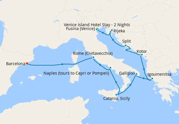 Cruise Itinerary Map