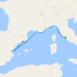 Italy, Spain and French Riviera cruise from Civitavecchia (Rome) to Barcelona