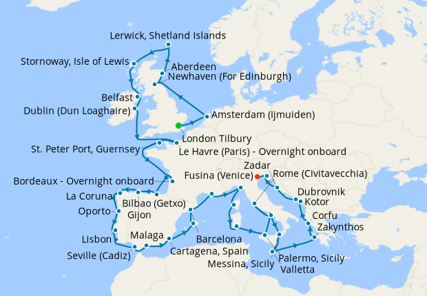 Cruise Itinerary Map