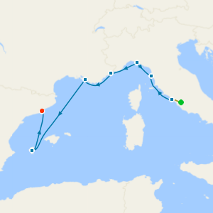 Italy, Spain & French Riviera with Rome and Barcelona Stays