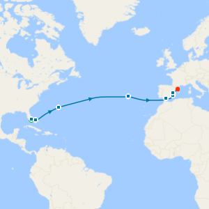 Spain & Bermuda Transatlantic with Miami Beach Stay