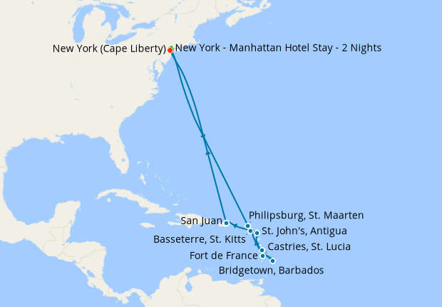 Cruise Itinerary Map