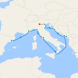 Lake Garda, Venice and Barcelona Stays with France & Croatia Voyage