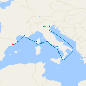 Lake Garda, Venice & Barcelona Stays with Italy and France Voyage