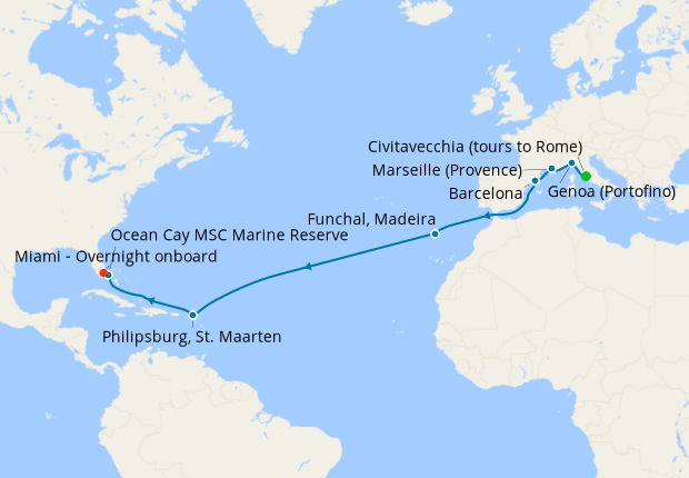 Cruise Itinerary Map