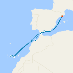 Canaries, Spain & Morocco from Barcelona with Stay