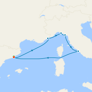 Italy, Spain & French Riviera from Barcelona with Stay