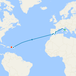 Spain & Bermuda Transatlantic with Rome and San Juan Stays