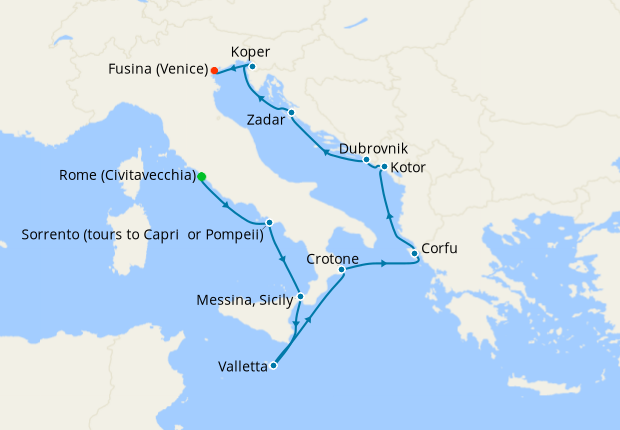 Cruise Itinerary Map