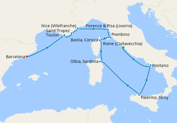 Cruise Itinerary Map