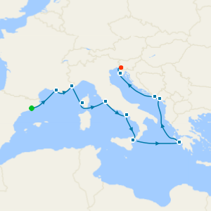 Southern Europe Sojourn Fly Cruise from Barcelona