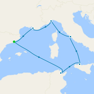 Spain, Italy, France & Balearic Islands Fly Cruise from Barcelona