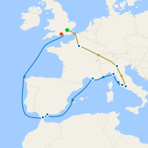 No-Fly Venice Simplon-Orient-Express & Western Mediterranean Voyage from Civitavecchia to Southampton