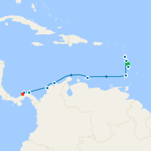 Panama, Colombia & Caribbean Islands from Fort-de-France