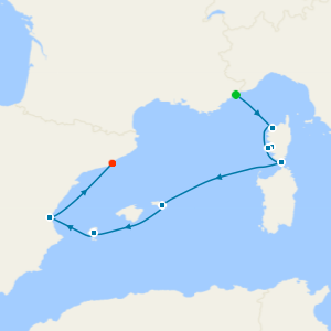 Corsica, Sardinia & Iberian Shores from Nice