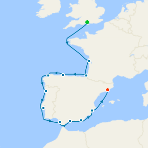 Western European Vintages from Southampton to Barcelona with Stay