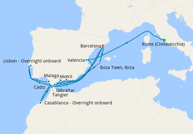 Cruise Itinerary Map