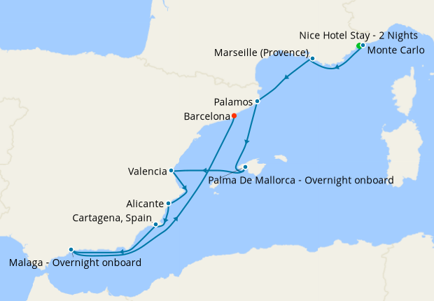 Cruise Itinerary Map