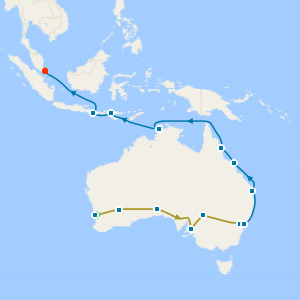 Luxury Indian Pacific Rail fr. Perth - Sydney & Voyage to Singapore.
