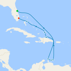 Southern Caribbean Islander cruise from Port Canaveral (Orlando) to Fort Lauderdale