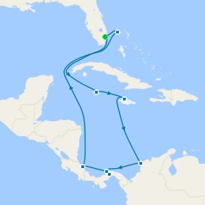 Panama Canal with Costa Rica and Caribbean cruise from Fort Lauderdale